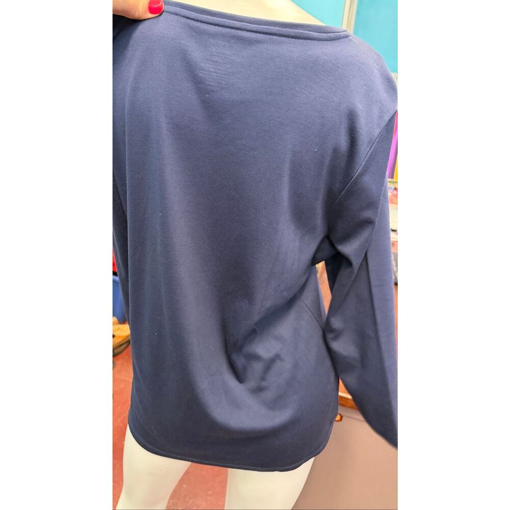 LL Bean Blue Scoop Neck 3/4 Sleeve Top Women’s Size XL Petite NEW WITH TAGS - Picture 2 of 7